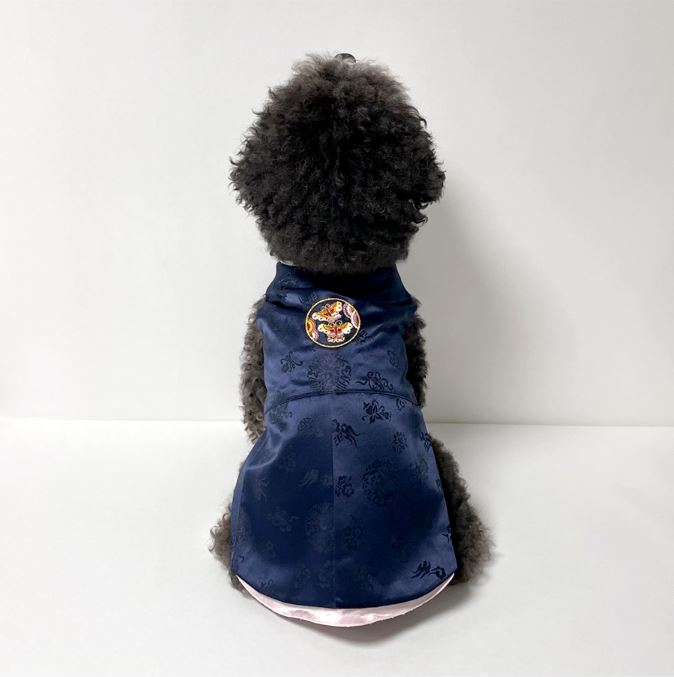 韓國HONEY DOG – 男仔蝴蝶韓服 (海軍藍色)♡寵物衫